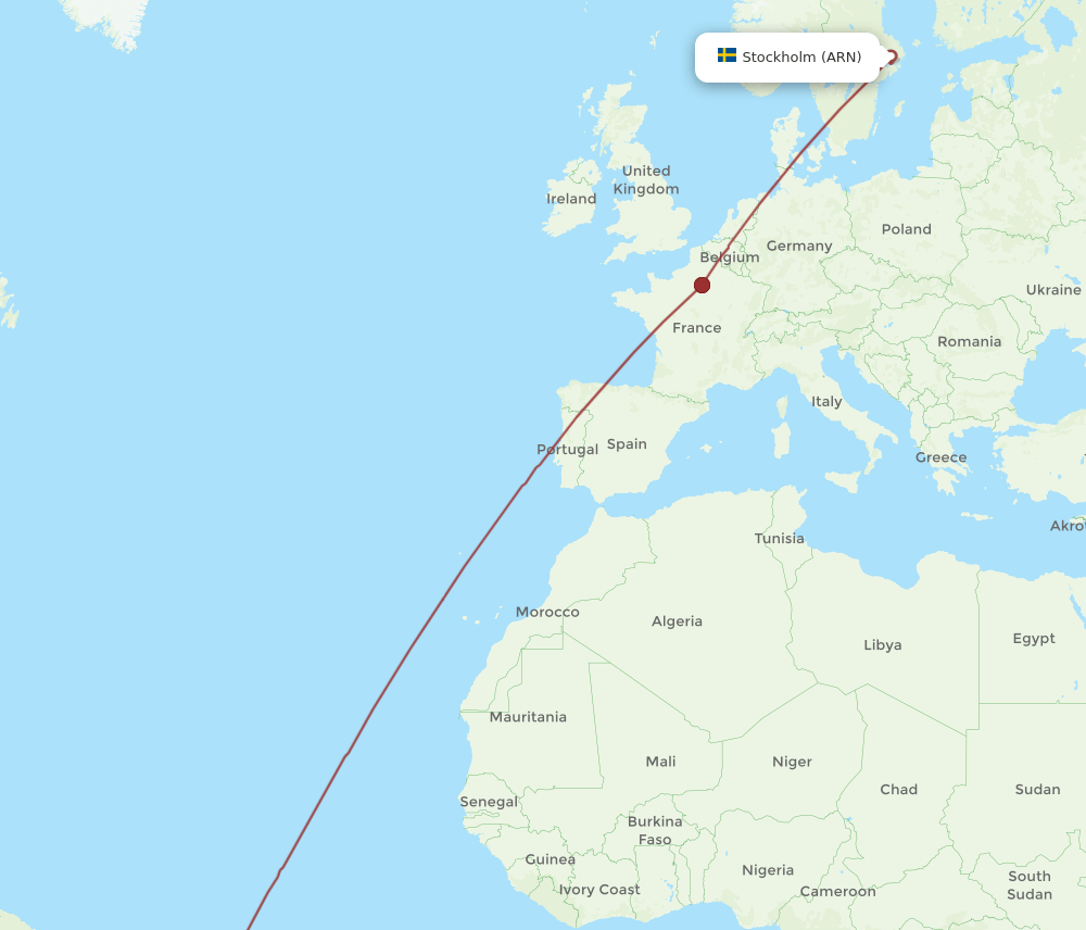 ARN-FOR flight routes