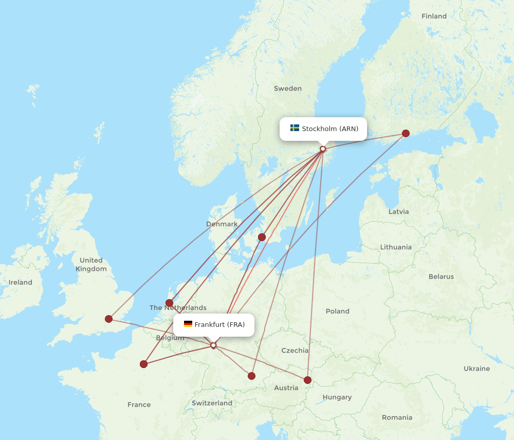 ARN-FRA flight routes