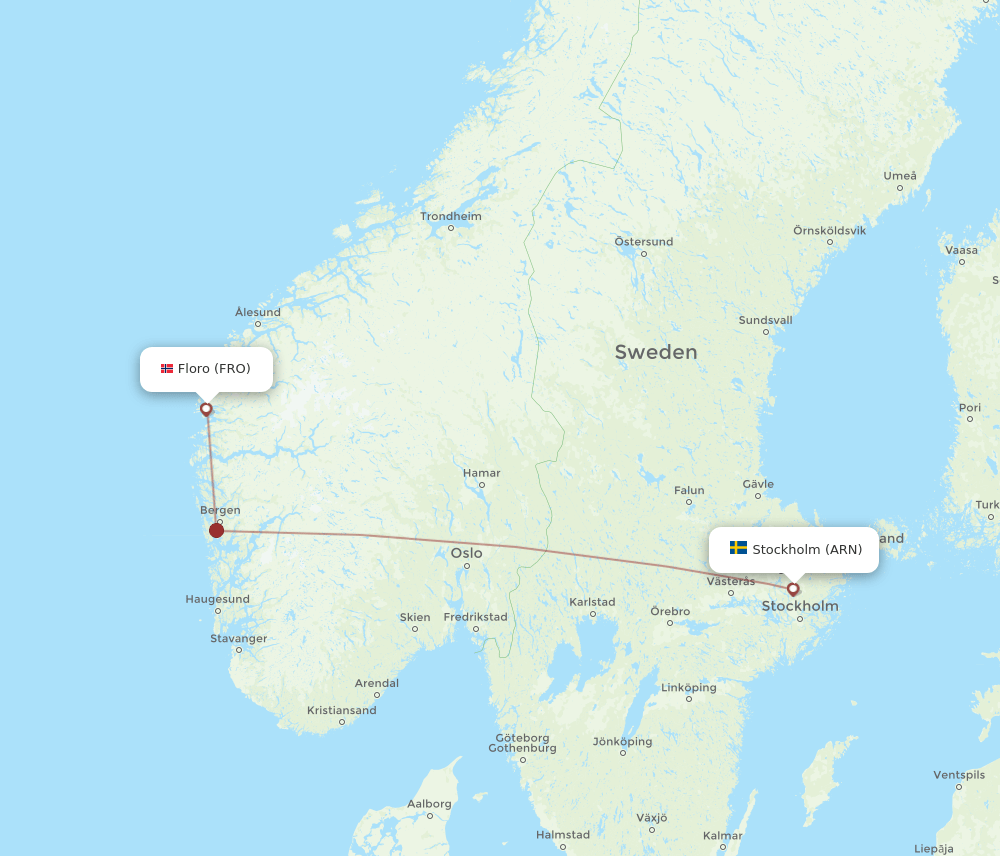 ARN-FRO flight routes