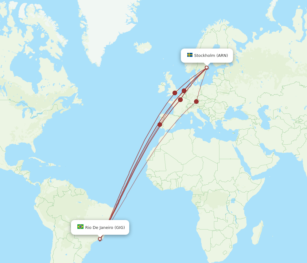 ARN-GIG flight routes