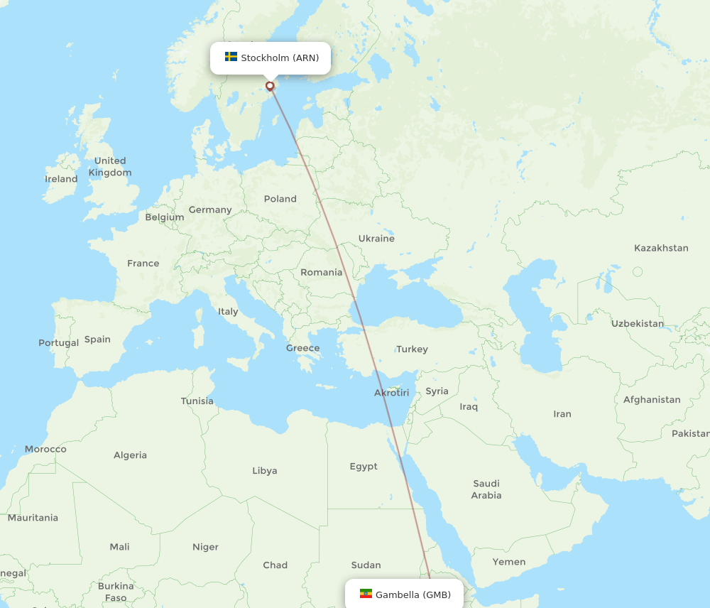 ARN-GMB flight routes
