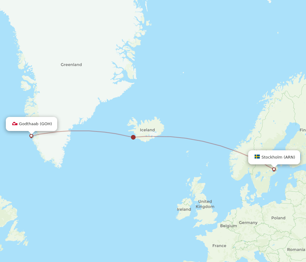 ARN-GOH flight routes