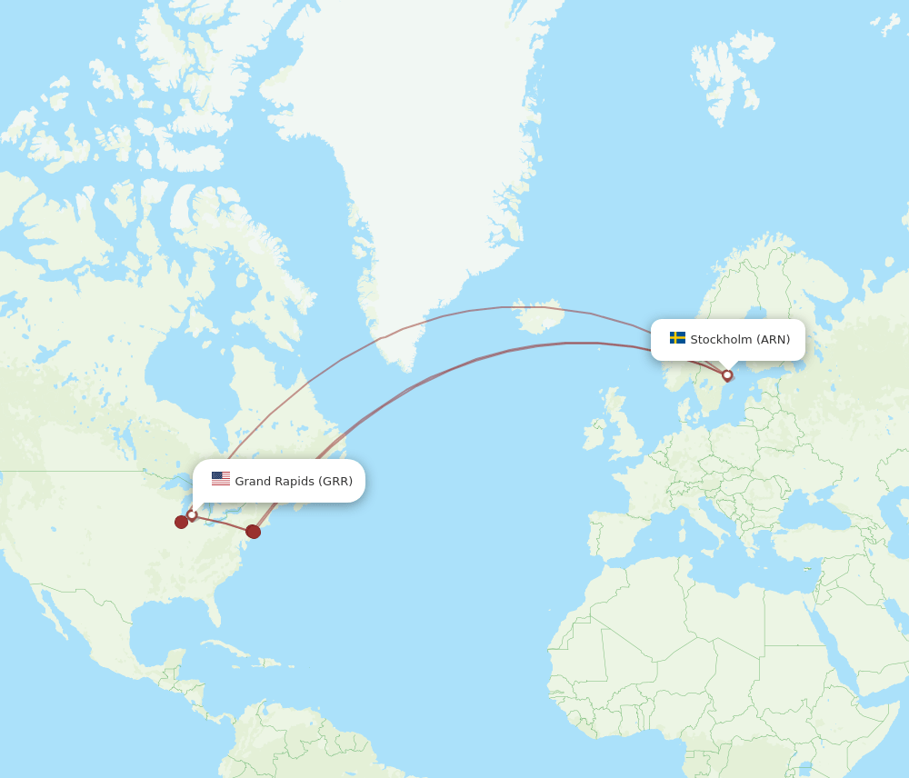 ARN-GRR flight routes