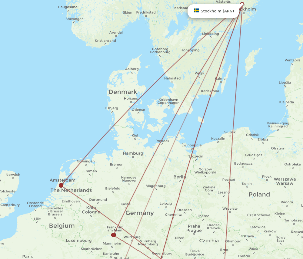 ARN-GRZ flight routes