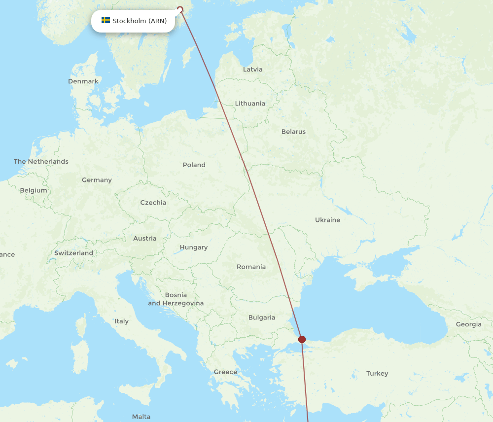 ARN-HBE flight routes