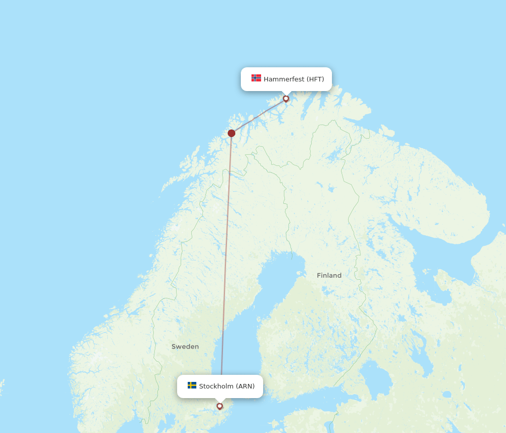 ARN to HFT flights and routes map