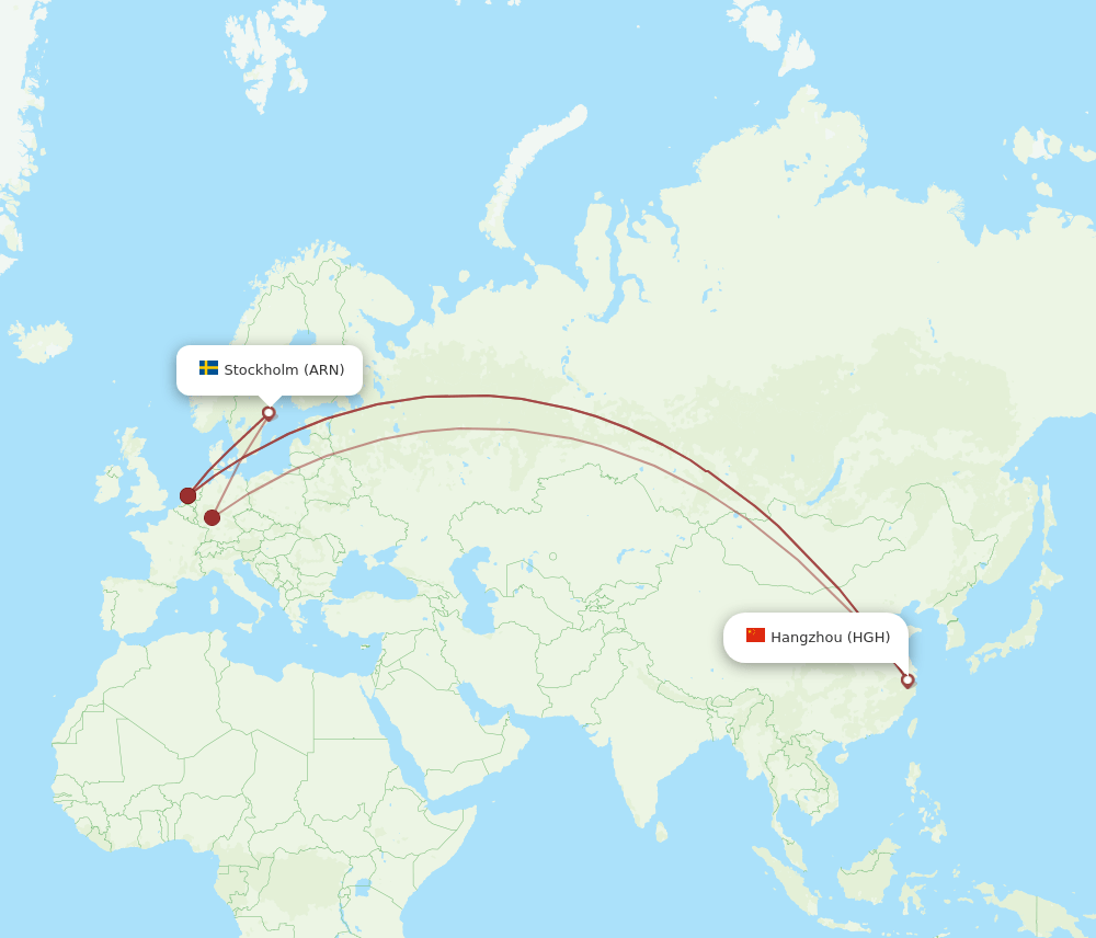 ARN-HGH flight routes