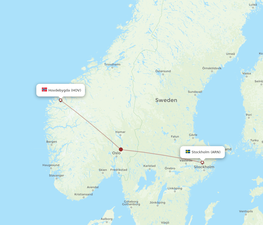 ARN-HOV flight routes