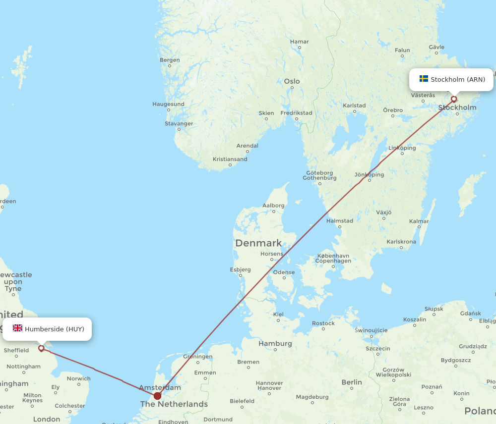 ARN-HUY flight routes