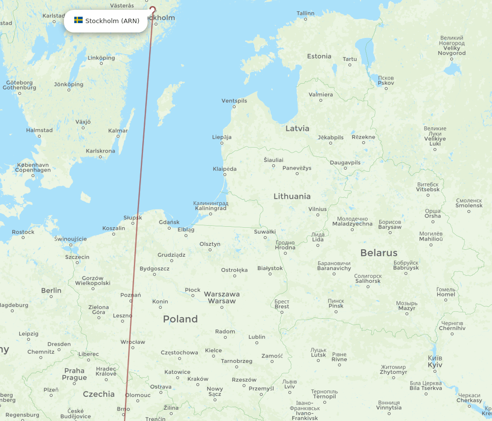 ARN-IAS flight routes