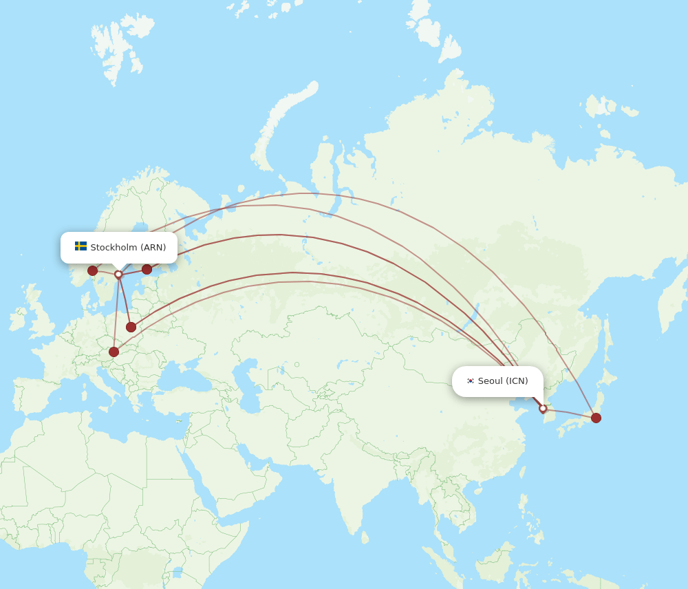 ARN-ICN flight routes