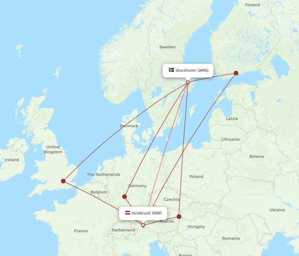 ARN to INN flights and routes map