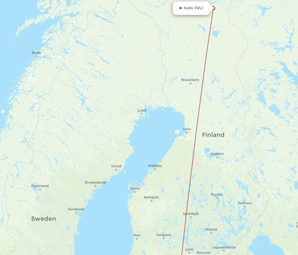 ARN-IVL flight routes