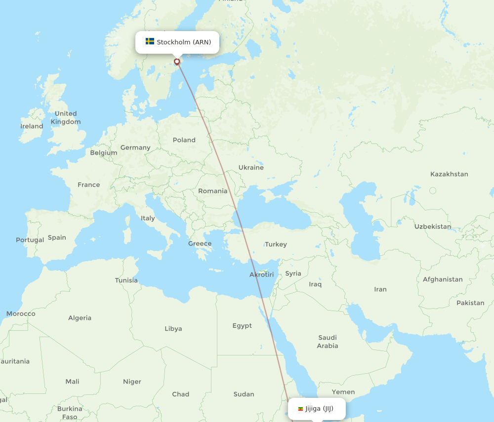 ARN-JIJ flight routes