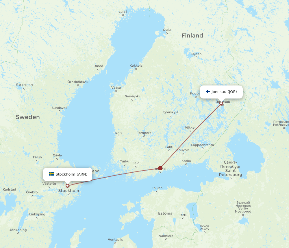 ARN-JOE flight routes