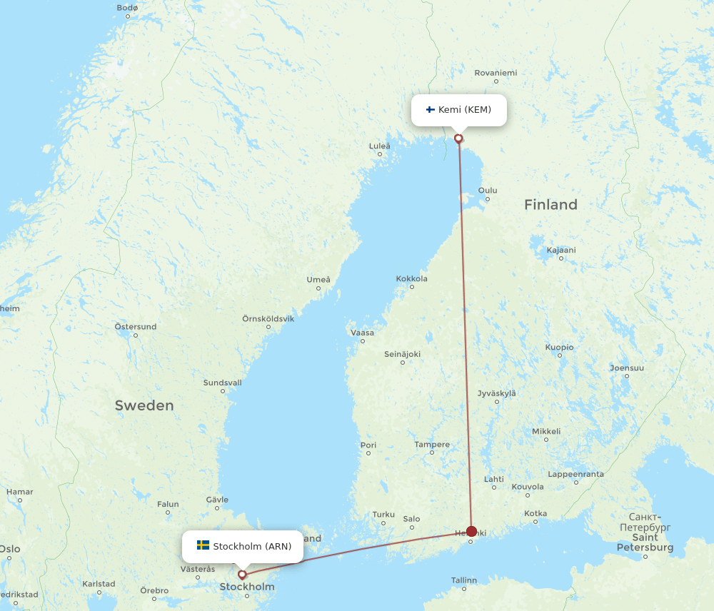 ARN-KEM flight routes