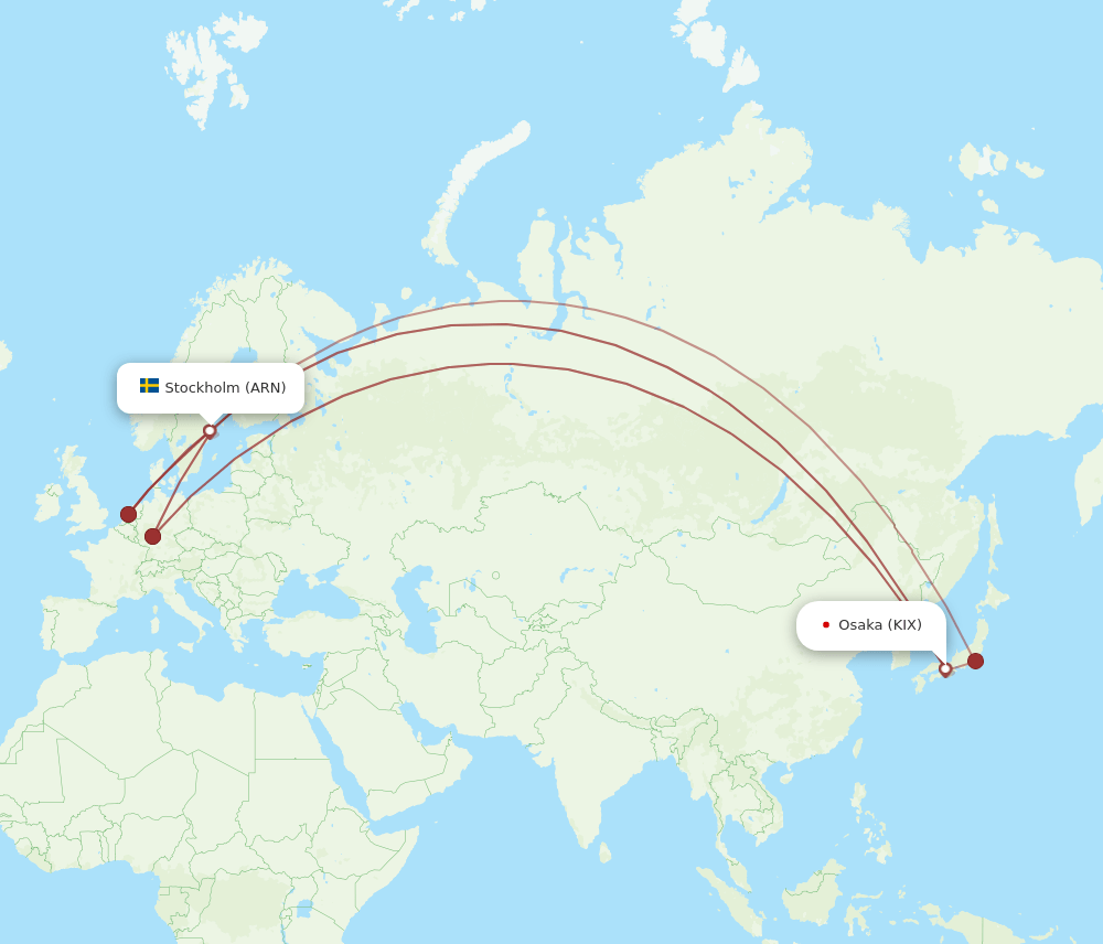 ARN-KIX flight routes
