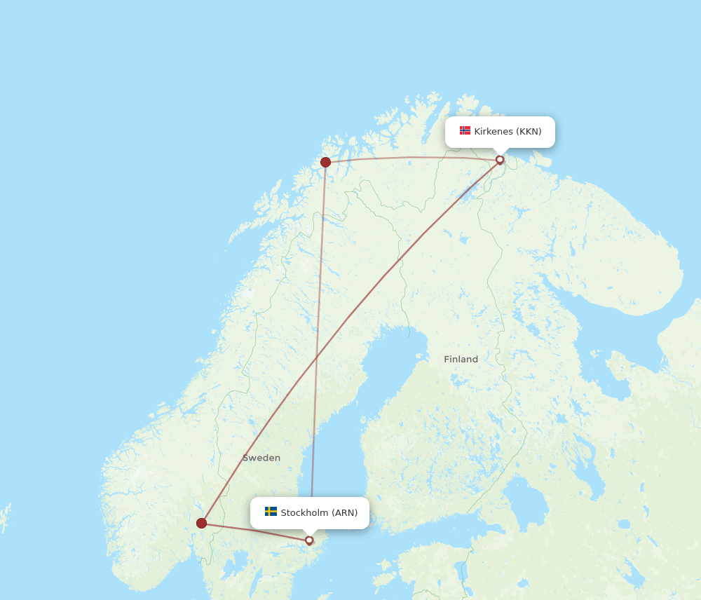 ARN-KKN flight routes