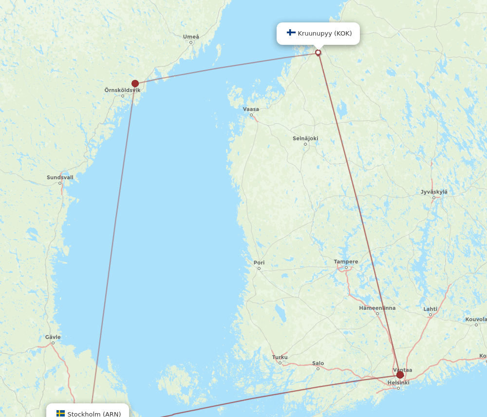 ARN-KOK flight routes