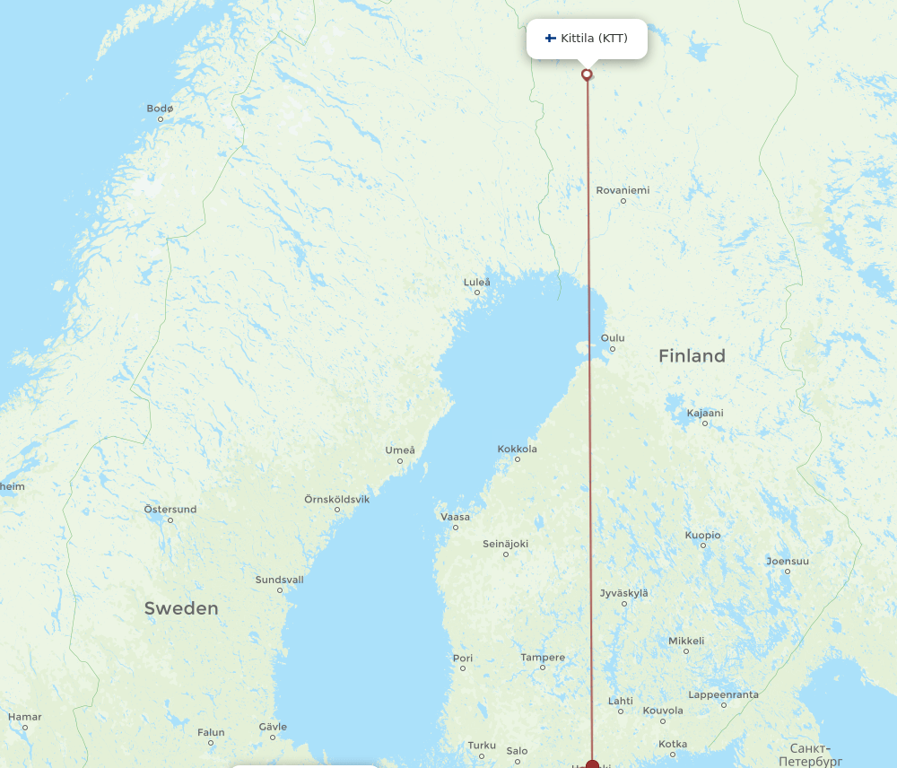 ARN-KTT flight routes
