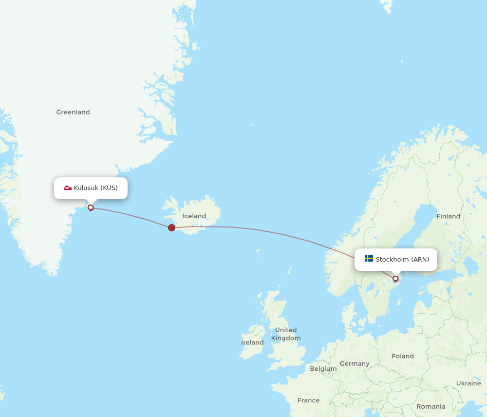 ARN-KUS flight routes