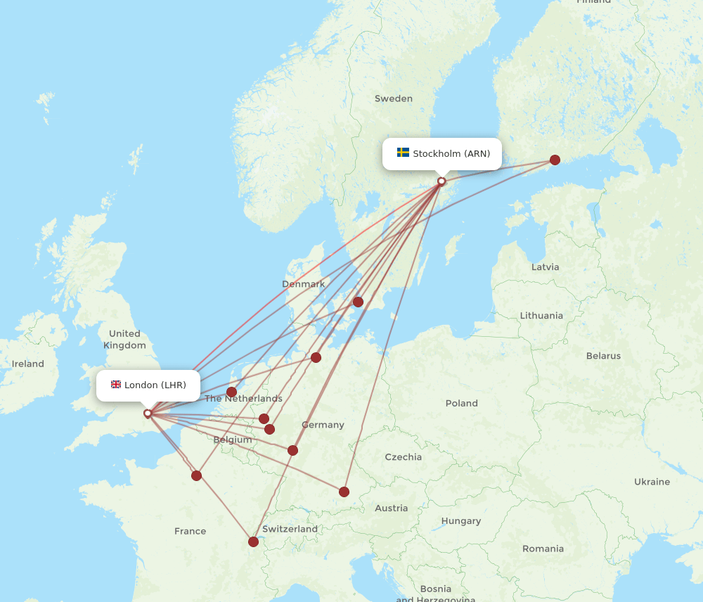 ARN-LHR flight routes