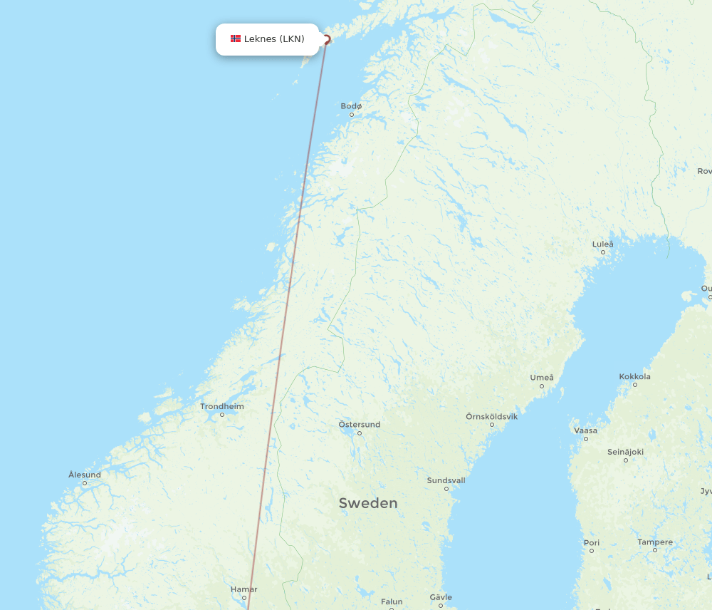 ARN-LKN flight routes