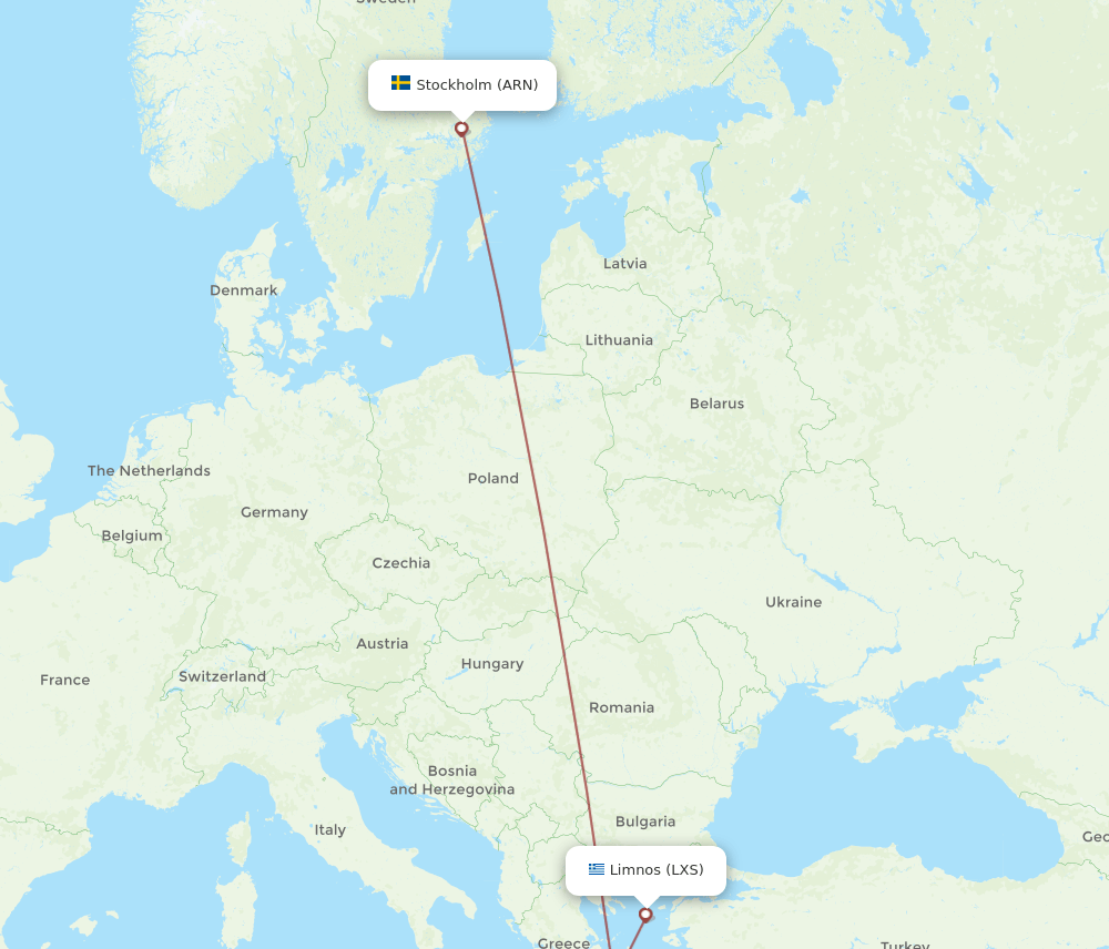 ARN-LXS flight routes