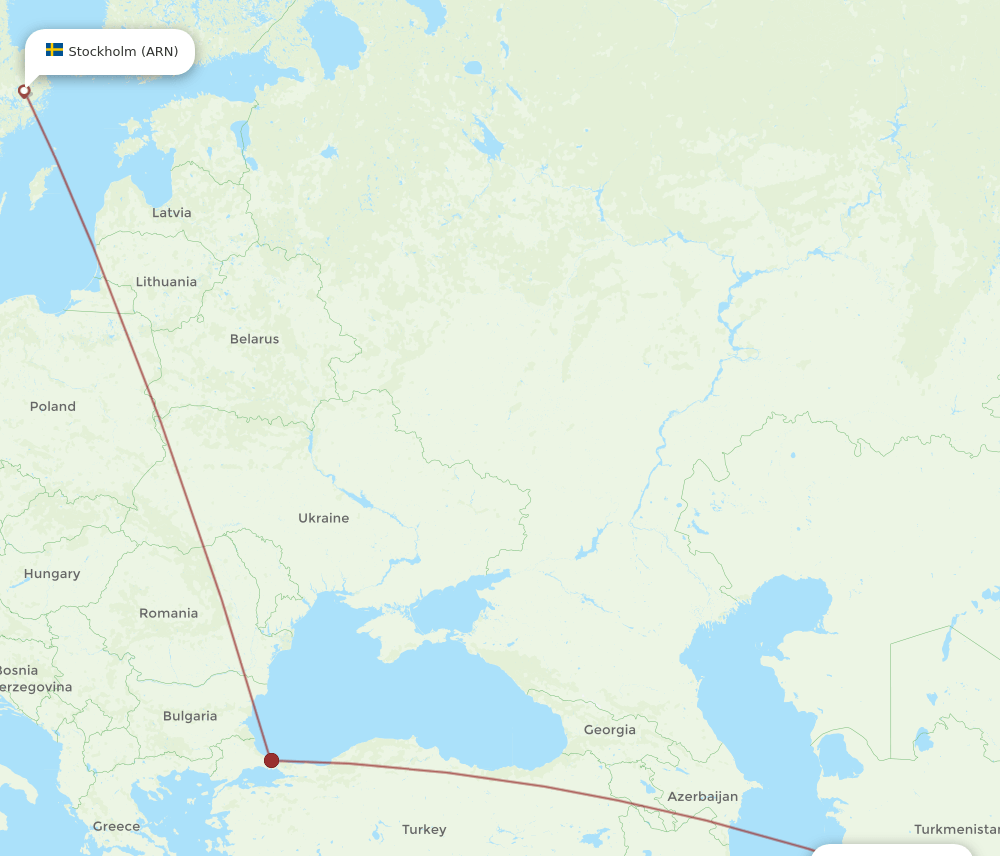 ARN to MHD flights and routes map