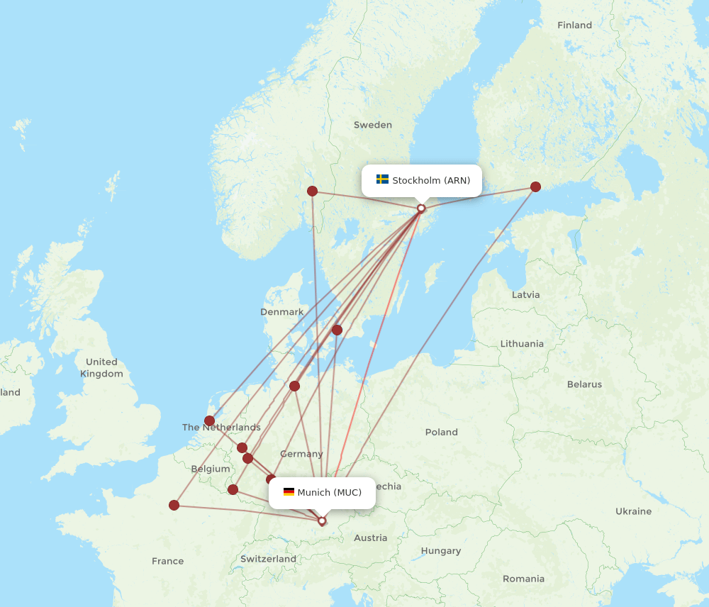 ARN-MUC flight routes