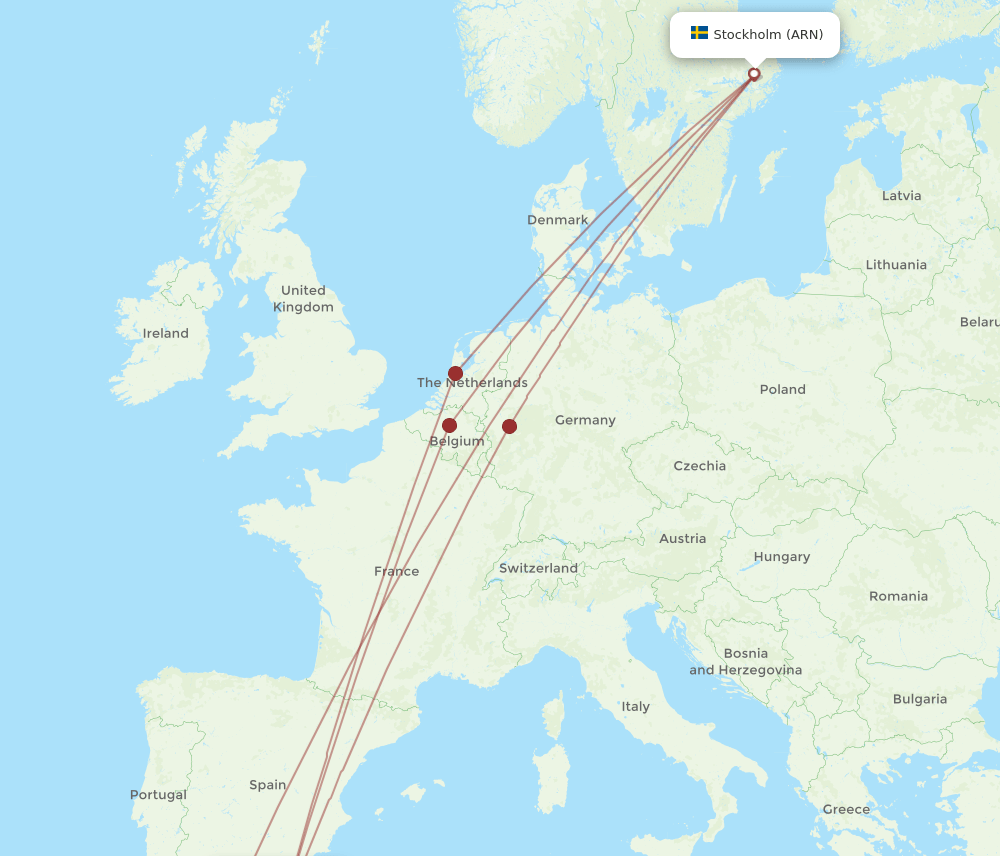 ARN-NDR flight routes