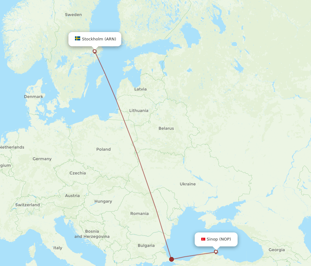 ARN-NOP flight routes