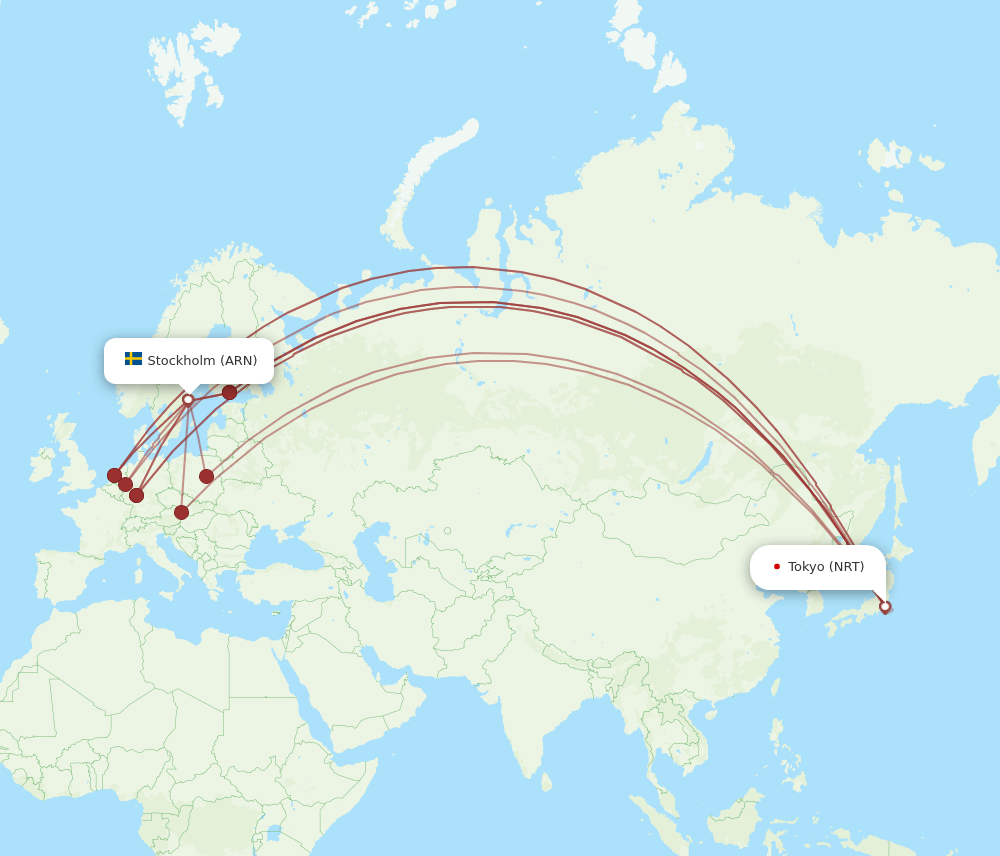 ARN-NRT flight routes