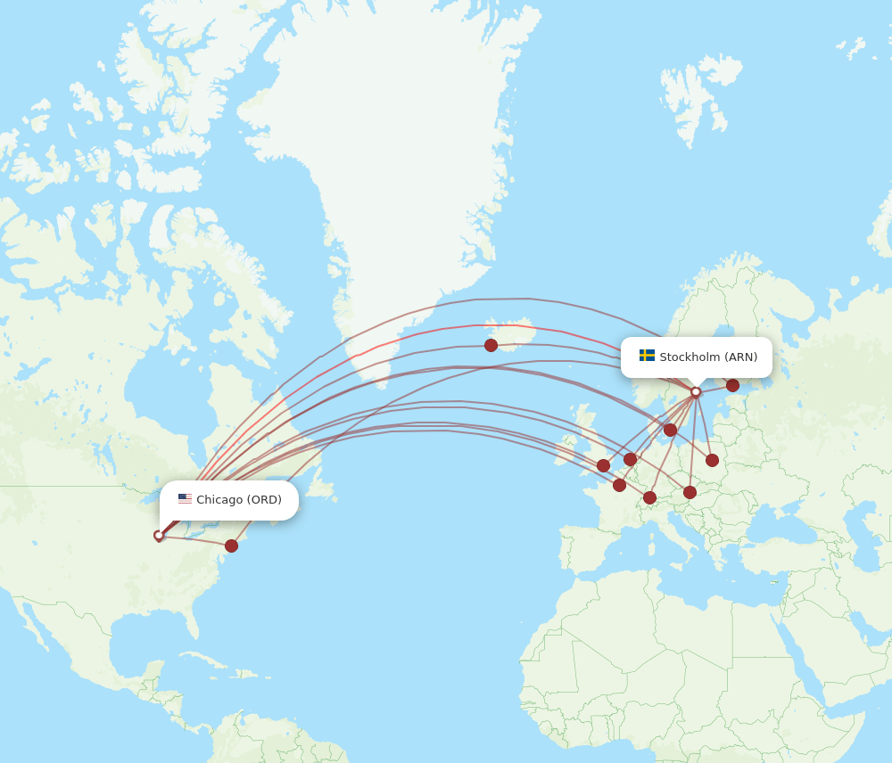 ARN-ORD flight routes