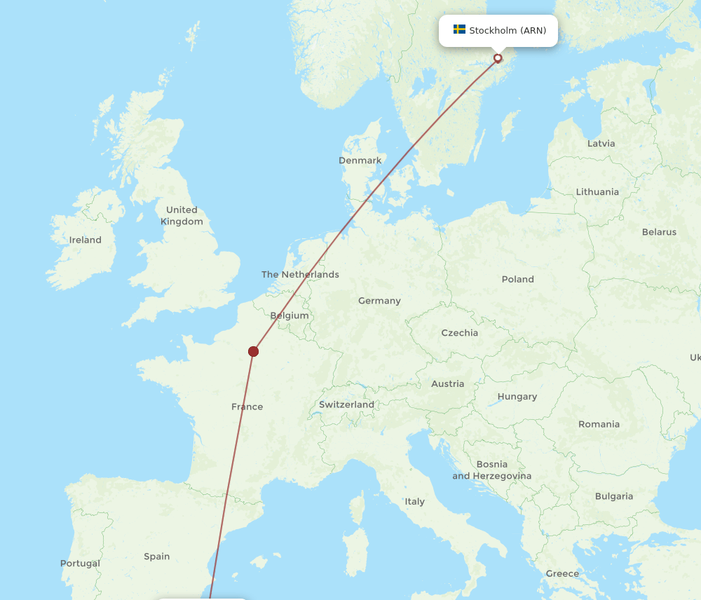 ARN-ORN flight routes