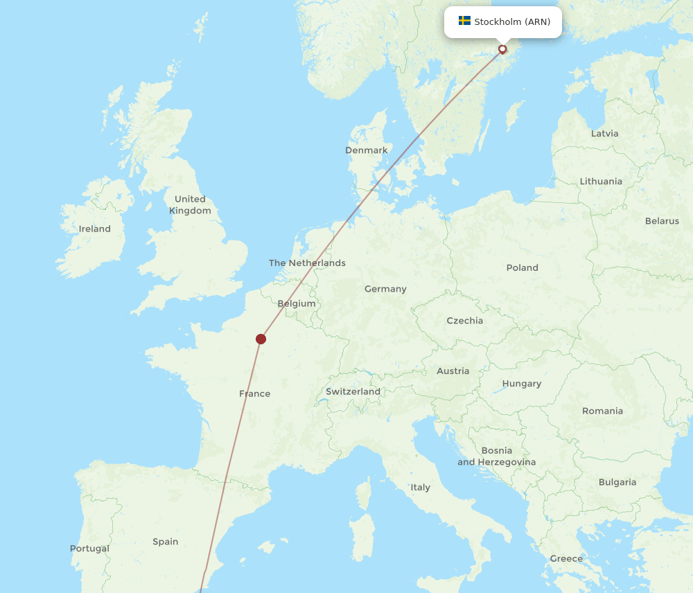 ARN-OUD flight routes
