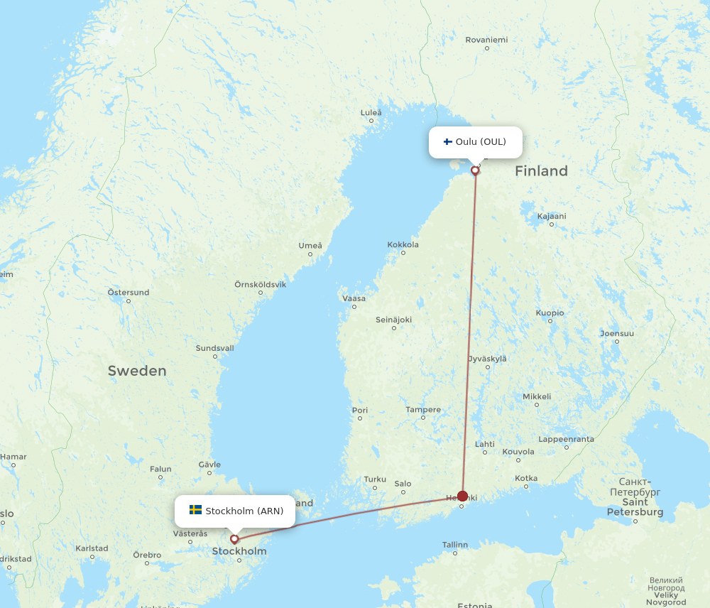 ARN-OUL flight routes