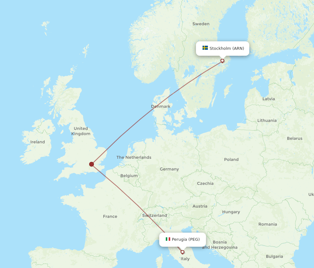 ARN-PEG flight routes
