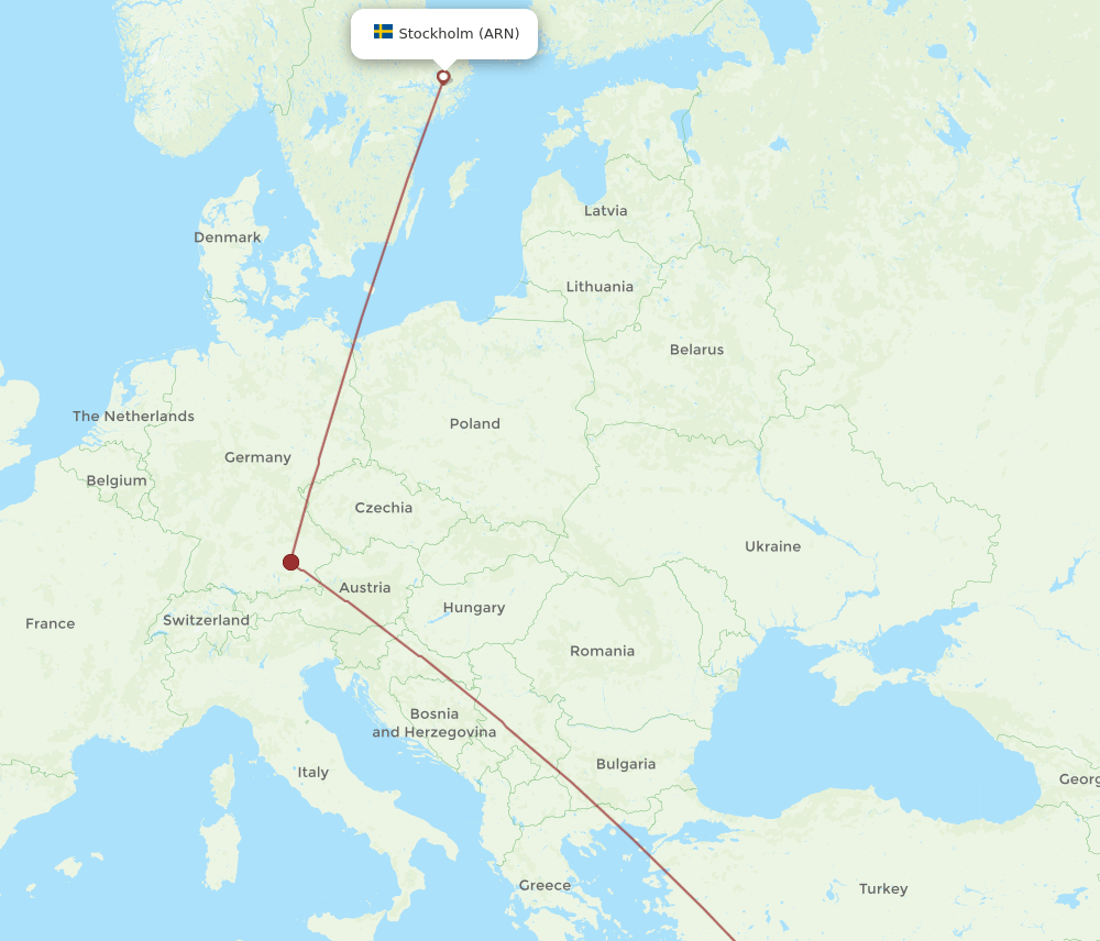 ARN-PFO flight routes