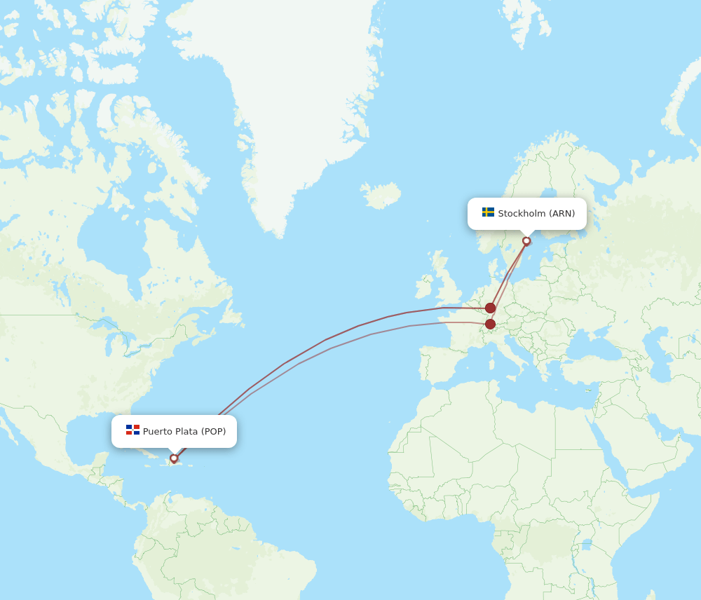 ARN-POP flight routes