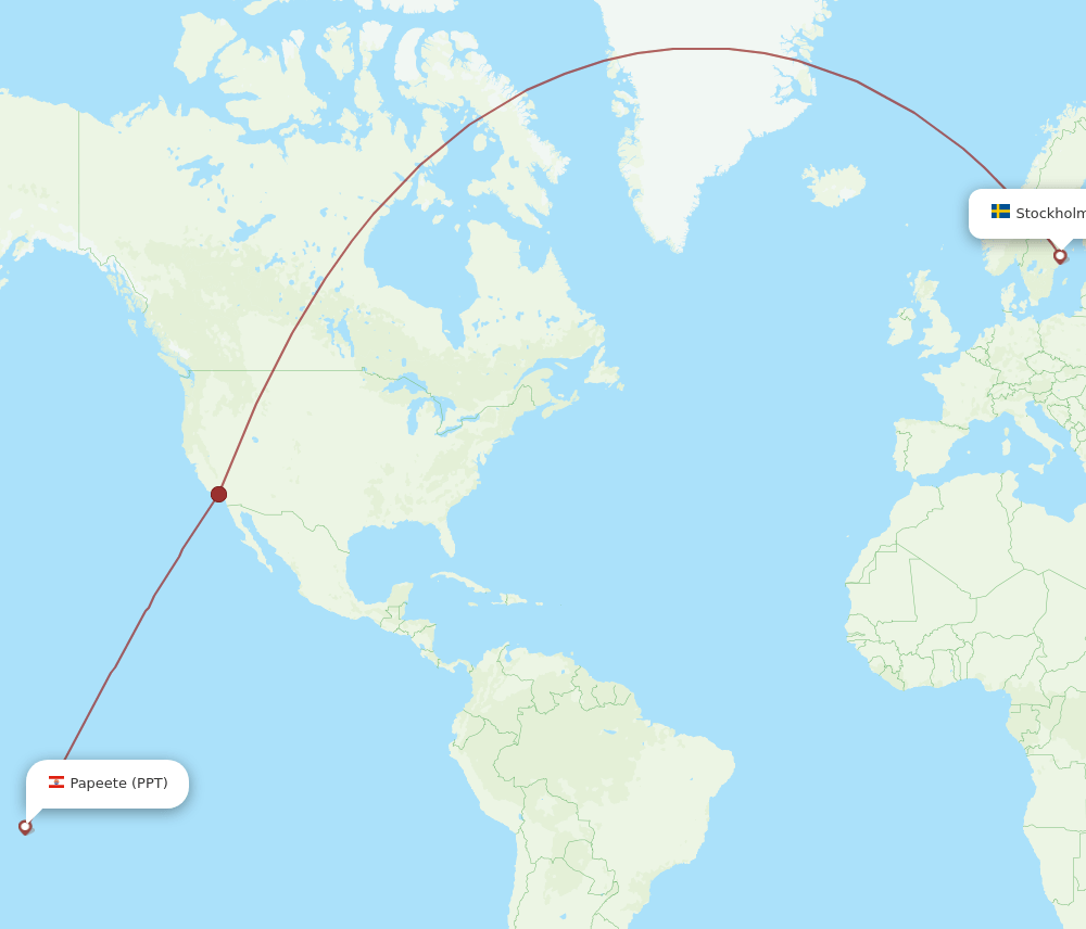 ARN-PPT flight routes