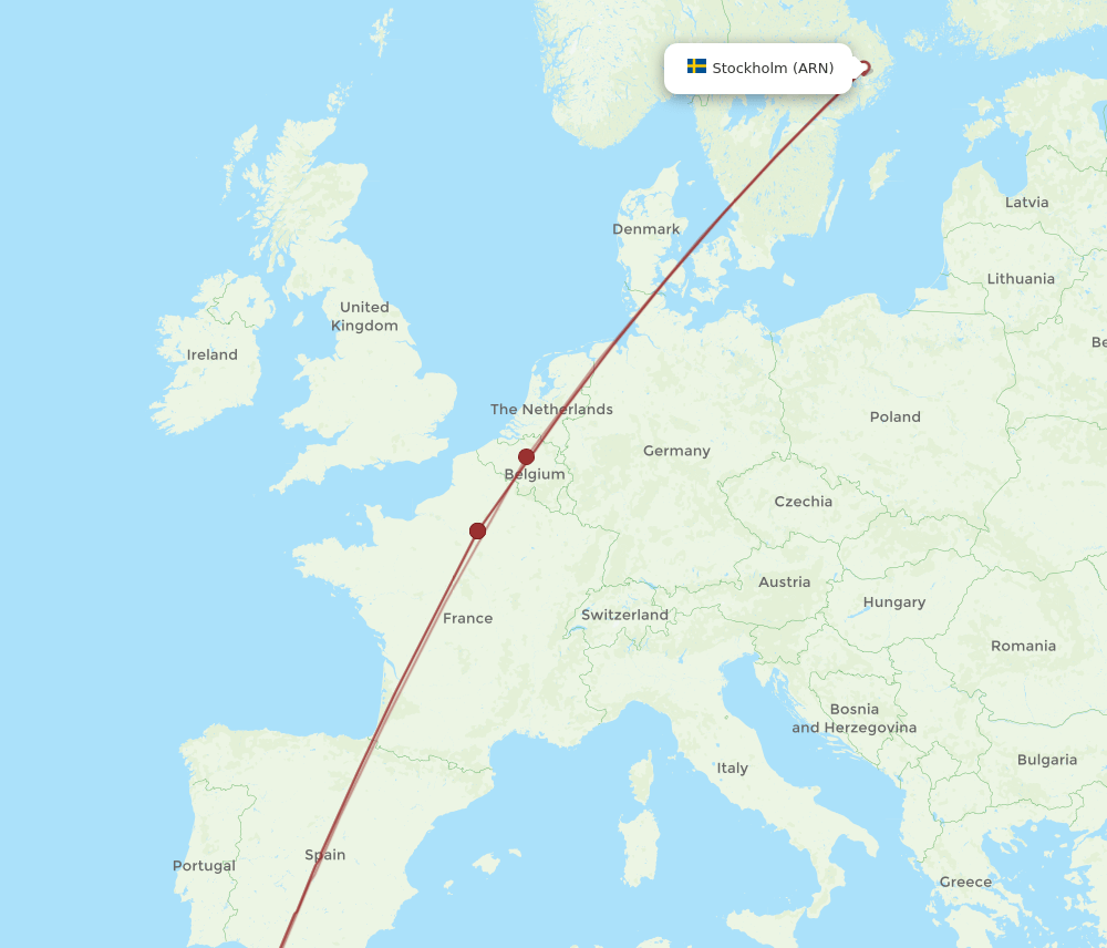ARN-RBA flight routes