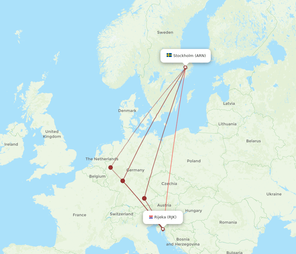ARN-RJK flight routes