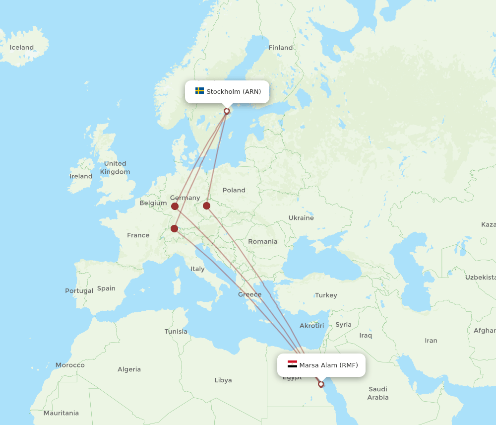 ARN-RMF flight routes