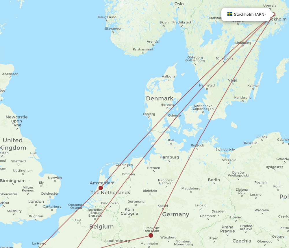 ARN to RNS flights and routes map