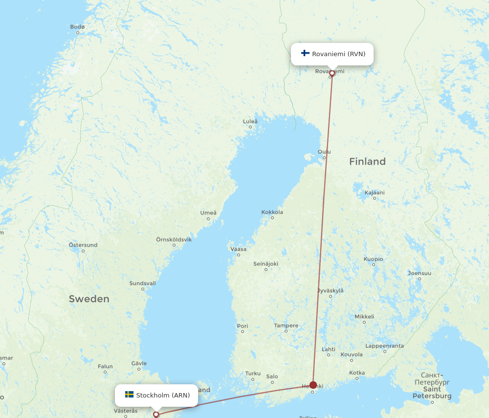 ARN-RVN flight routes