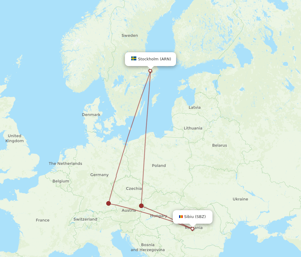 ARN-SBZ flight routes