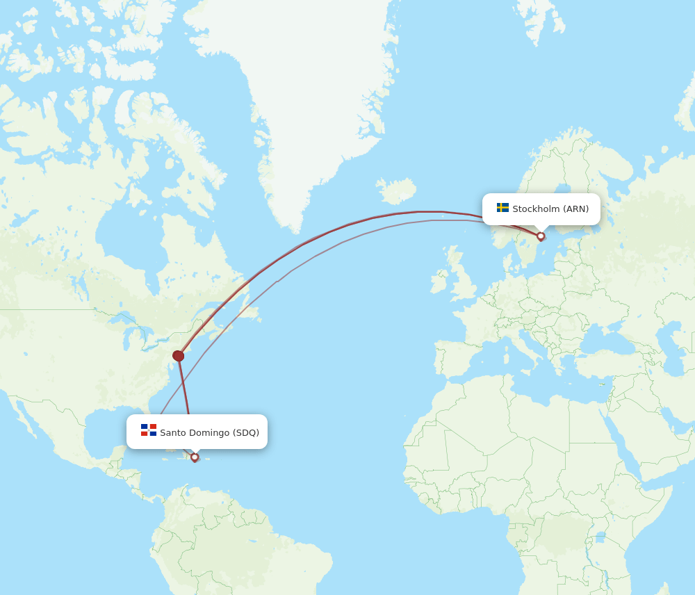 ARN-SDQ flight routes