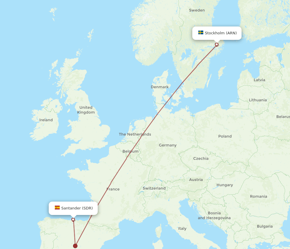 ARN to SDR flights and routes map