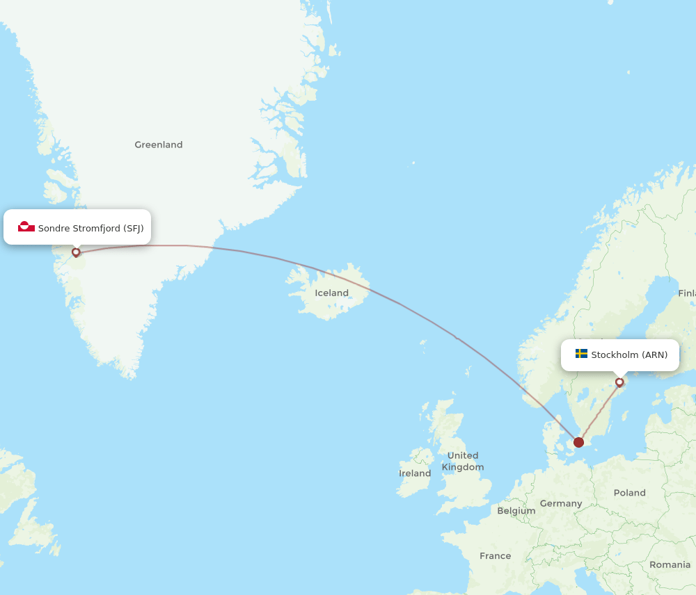 ARN-SFJ flight routes